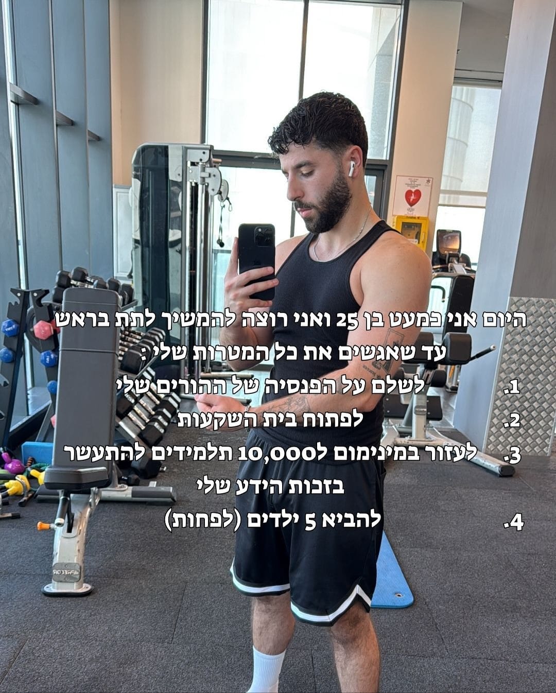 היום - בן 25 עם מטרות גדולות