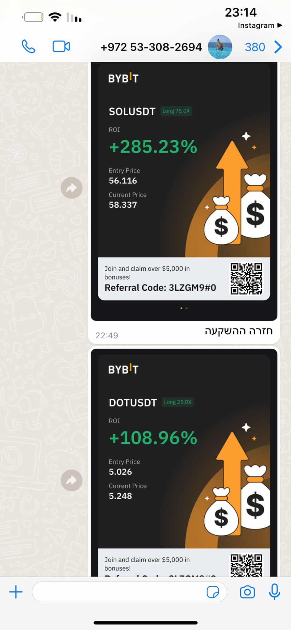 תוצאות מסחר - SOLUSDT +285.23% ו-DOTUSDT +108.96%